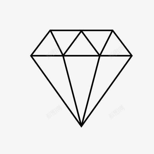 钻石时髦珍贵图标svg_新图网 https://ixintu.com 形状 时髦 珍贵 石头 纹身 钻石