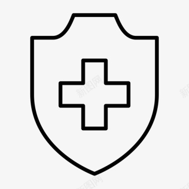 保护医疗十字架医院图标图标
