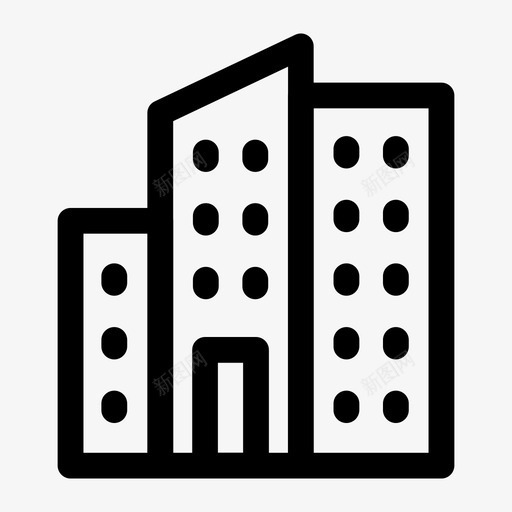 建筑办公室塔楼图标svg_新图网 https://ixintu.com 办公室 城市元素 塔楼 建筑