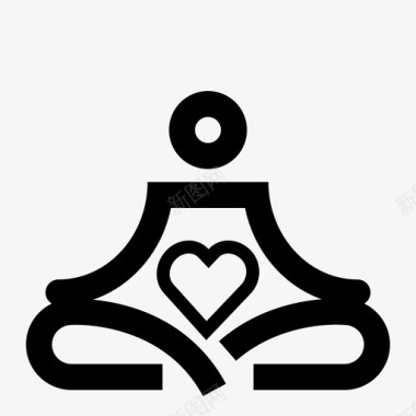爱冥想正念瑜伽图标图标