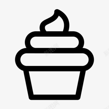 纸杯蛋糕面包店食品图标图标