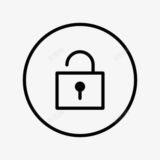 开锁圆圈钥匙图标svg_新图网 https://ixintu.com 万能钥匙 圆圈 开锁 挂锁 钥匙