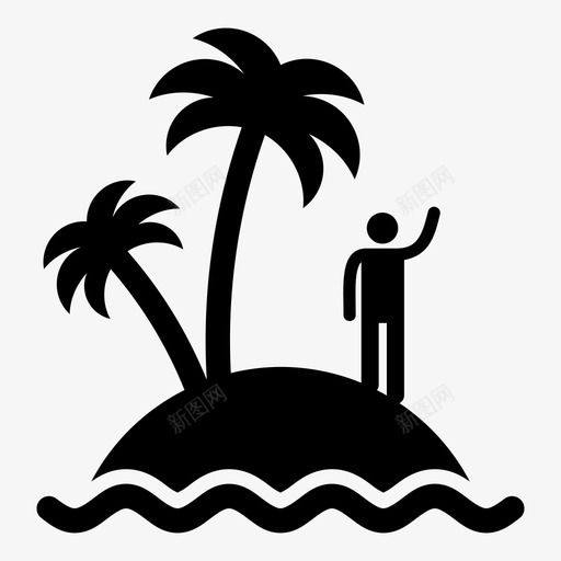 荒岛棕榈树孤独图标svg_新图网 https://ixintu.com 孤独 搁浅 棕榈树 荒岛