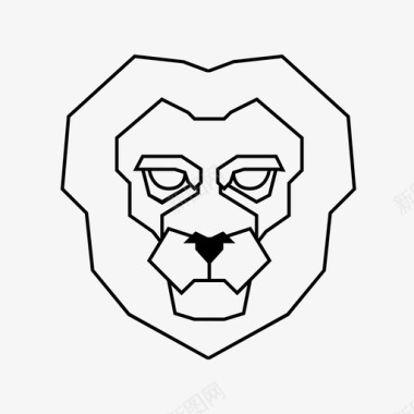 狮子动物几何图标图标
