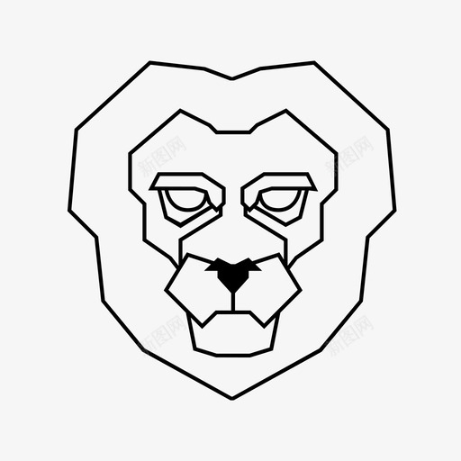 狮子动物几何图标svg_新图网 https://ixintu.com 几何 几何动物 动物 狮子
