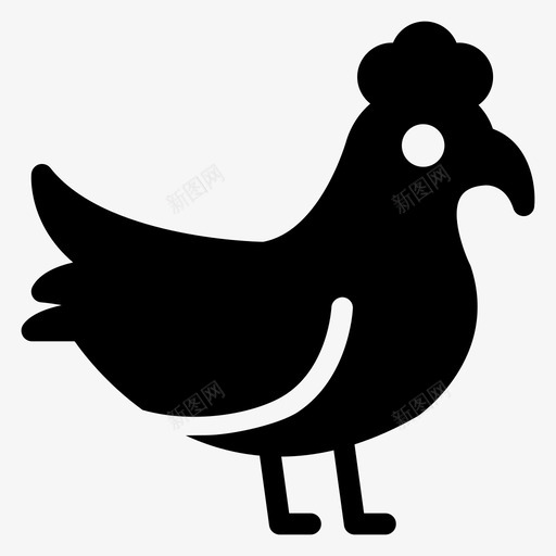 鸡动物食物图标svg_新图网 https://ixintu.com 动物 复活节雕文图标 母鸡 肉 食物 鸡