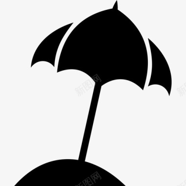 伞热棕榈树图标图标
