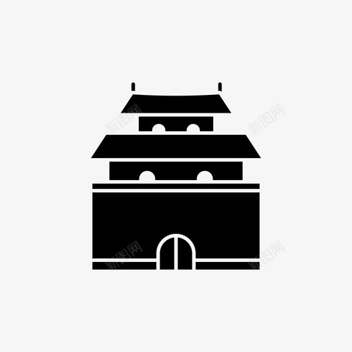 明代建筑中国图标svg_新图网 https://ixintu.com 中国 宫殿 建筑 旅游 明代