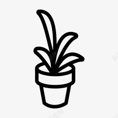 植物家庭植物盆栽图标图标