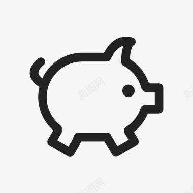 存钱罐现金钱图标图标