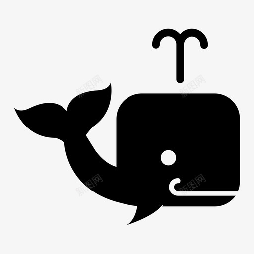 鲸鱼喷水孔图标svg_新图网 https://ixintu.com 喷水孔 鲸鱼