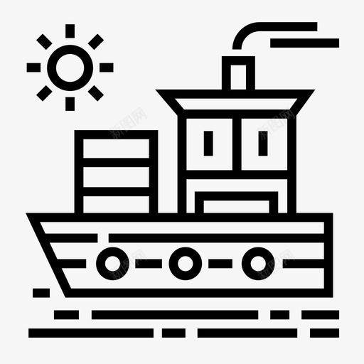 货船货物物流图标svg_新图网 https://ixintu.com 杂项概要 物流 货物 货船