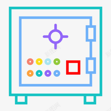 银行保险箱储物柜保护装置图标图标