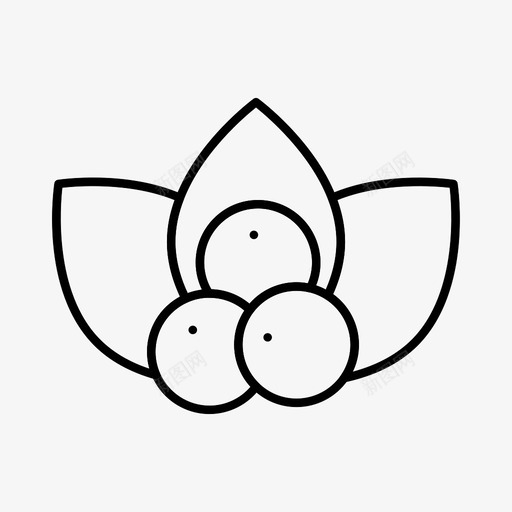 冬青圣诞装饰图标svg_新图网 https://ixintu.com 冬青 圣诞 槲寄生 自然 装饰 装饰品