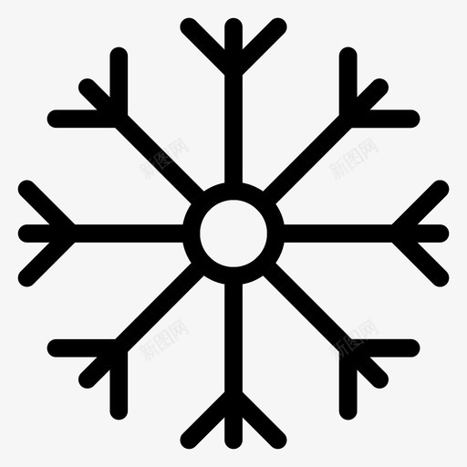 雪花假日冰图标svg_新图网 https://ixintu.com 假日 冬天 冰 圣诞线图标第一卷 雪 雪花