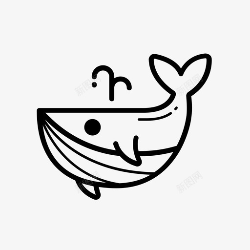 鲸鱼吹水巨鱼图标svg_新图网 https://ixintu.com 吹水 大海 巨鱼 鲸鱼