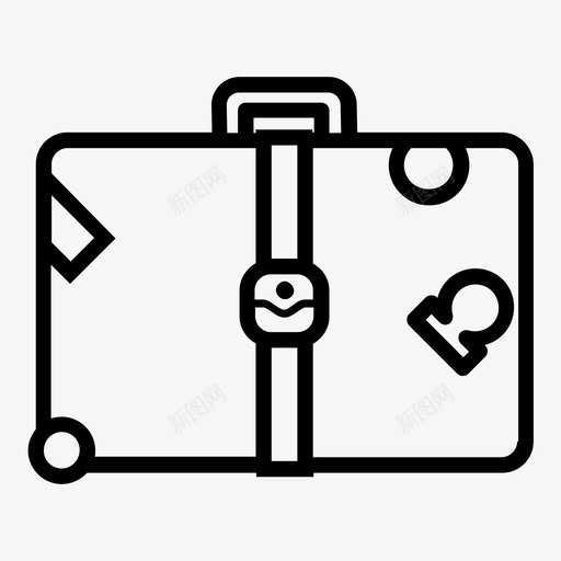 行李箱带锁贴纸图标svg_新图网 https://ixintu.com 带锁 度假 旅行 行李箱 贴纸
