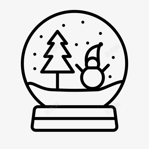 雪人和树圣诞节装饰图标svg_新图网 https://ixintu.com 圣诞节 新年 装饰 雪人和树 雪球