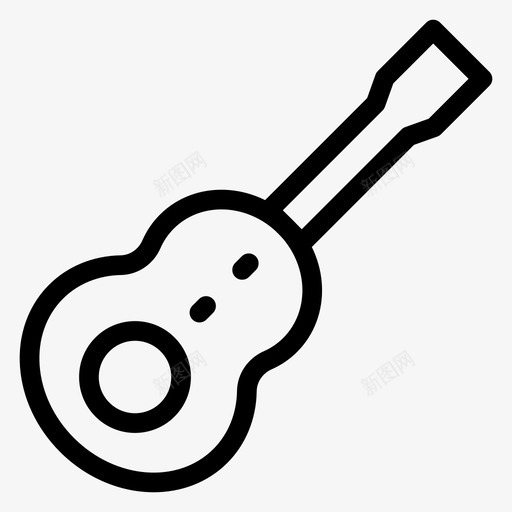 吉他庆祝乐器图标svg_新图网 https://ixintu.com 乐器 吉他 庆祝 歌曲 派对庆祝线图标 音乐