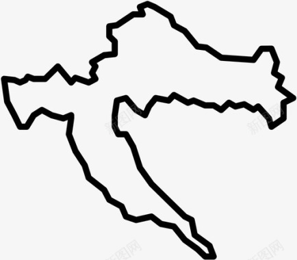 克罗地亚边境国家图标图标