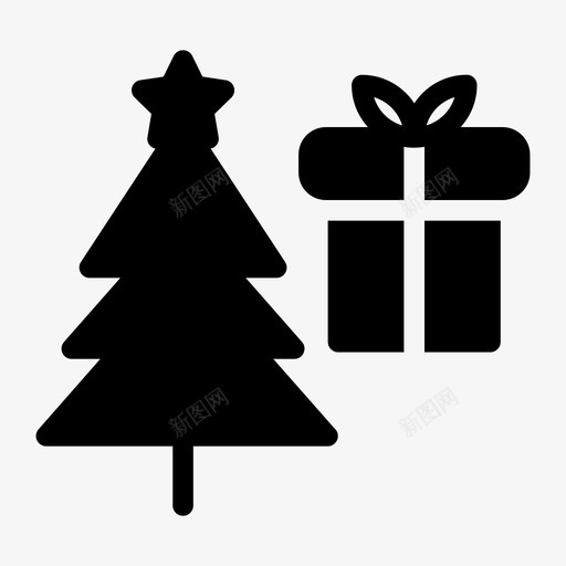 礼物圣诞节节日图标svg_新图网 https://ixintu.com 圣诞节 圣诞雕文图标第一卷 树 礼物 节日