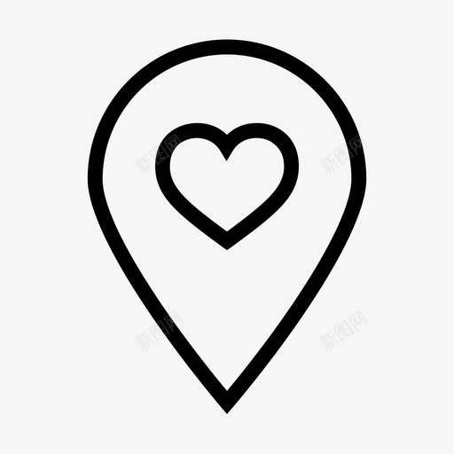 喜爱的位置标识目的地方向图标svg_新图网 https://ixintu.com 喜爱的位置标识 地图 心脏 方向 目的地