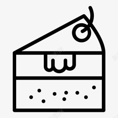 蛋糕面包店樱桃图标图标