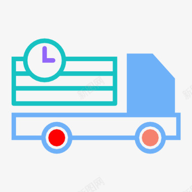 快速装运货物时钟图标图标
