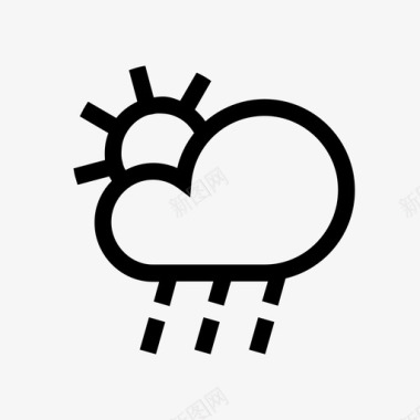 雨多云预报图标图标