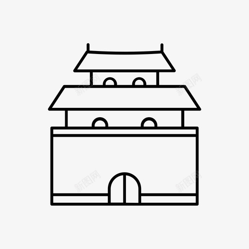 明代建筑中国图标svg_新图网 https://ixintu.com 中国 宫殿 建筑 旅游 明代