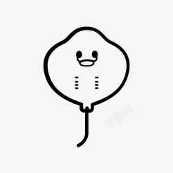 大脸鱼黄貂鱼脸毒液图标高清图片