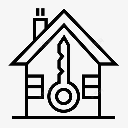 房子钥匙杂项轮廓图标svg_新图网 https://ixintu.com 房子钥匙 杂项轮廓