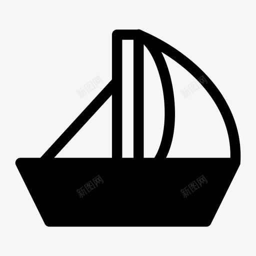 帆船海洋船图标svg_新图网 https://ixintu.com 帆船 水 海洋 船