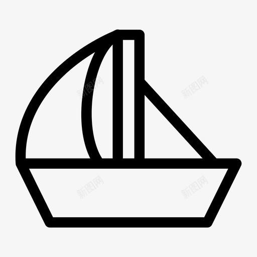 帆船大海船图标svg_新图网 https://ixintu.com 大海 帆船 水 船