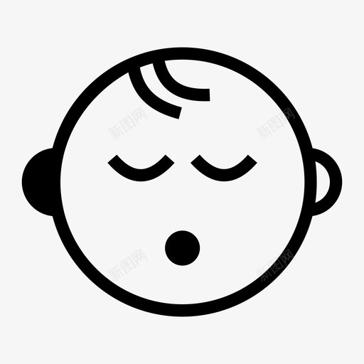 熟睡的宝宝宝宝的睡眠脸图标svg_新图网 https://ixintu.com 宝宝的睡眠 熟睡的宝宝 脸