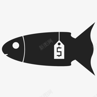 有标价的鱼产品购买图标图标