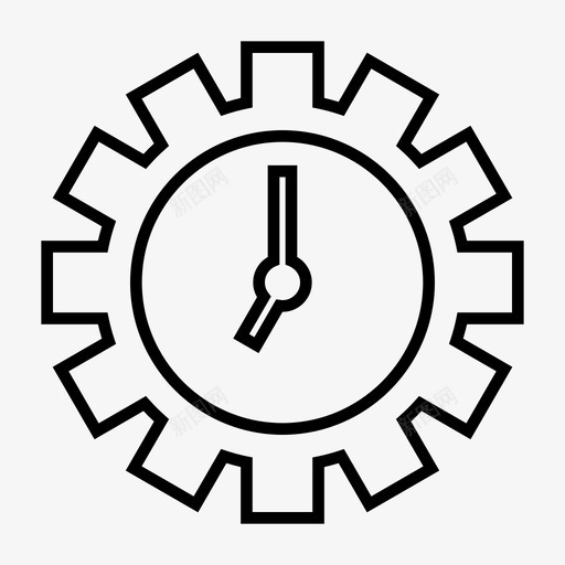 工作时间时钟设置图标svg_新图网 https://ixintu.com 七 工作 工作时间 时钟 设置