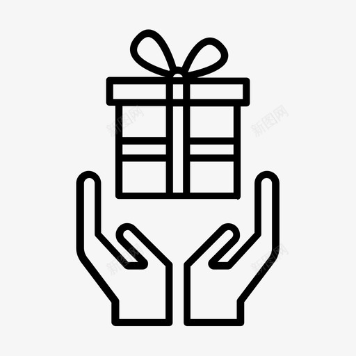 赠送礼品盒圣诞节礼品盒图标svg_新图网 https://ixintu.com 圣诞节 新年 礼品盒 赠送礼品盒 送礼