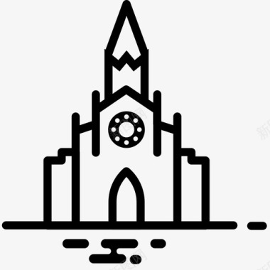 教堂天主教信仰图标图标
