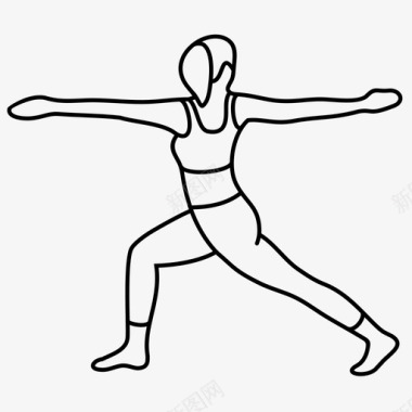 新月弓箭步转体体式体式瑜伽图标图标