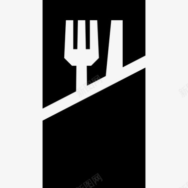 折叠银器餐具餐巾图标图标