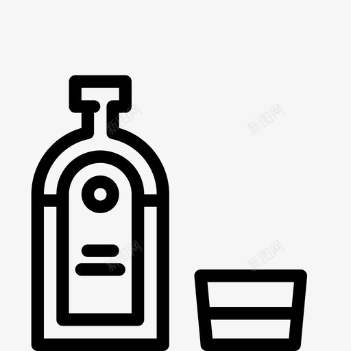 带玻璃的酒瓶食品饮料图标svg_新图网 https://ixintu.com 带玻璃的酒瓶 食品饮料