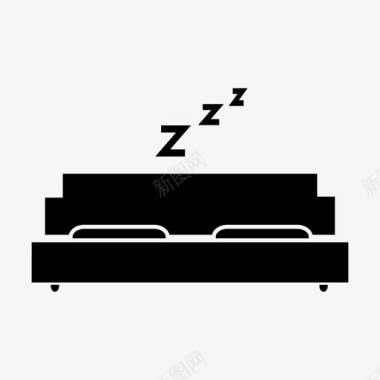 卧室晚上睡觉图标图标