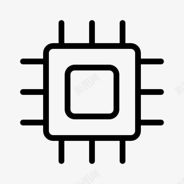 芯片处理器硬件和设备图标图标