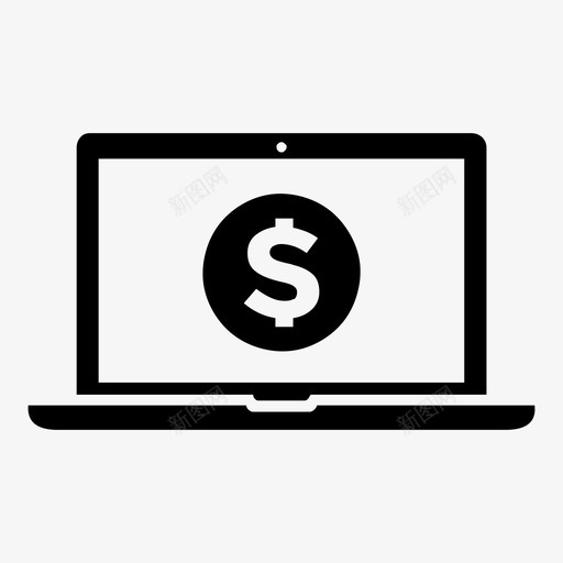 笔记本电脑硬币美元图标svg_新图网 https://ixintu.com 硬币 笔记本电脑 笔记本电脑功能 美元