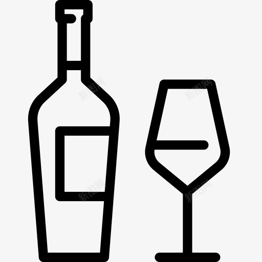 带玻璃的酒瓶红色食品饮料图标svg_新图网 https://ixintu.com 带玻璃的酒瓶 红色 食品饮料