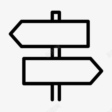 指向相反方向的标志路标通用电线图标包图标