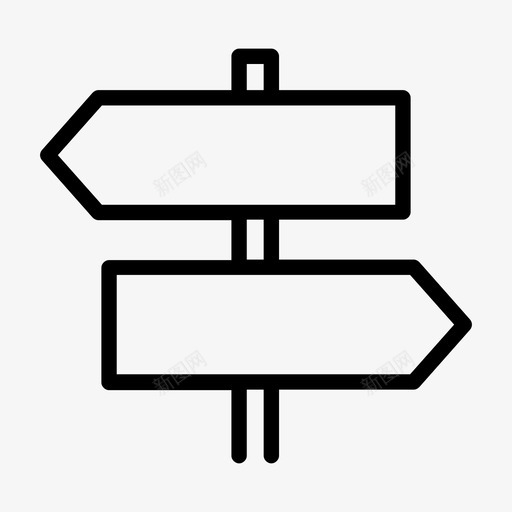 指向相反方向的标志路标通用电线图标包svg_新图网 https://ixintu.com 指向相反方向的标志 路标 通用电线图标包