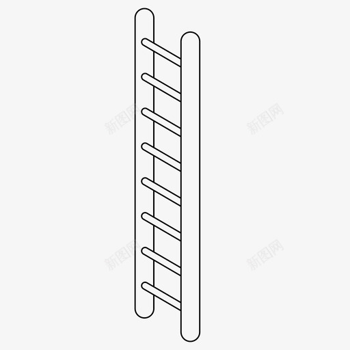 梯子向上木头图标svg_新图网 https://ixintu.com 向上 工作 木头 梯子