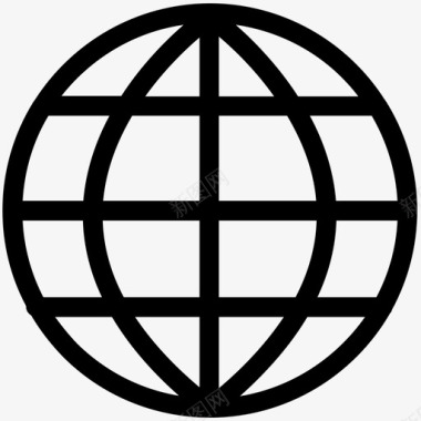 地球仪全球通讯网络图标图标